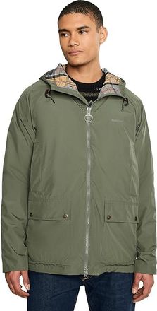 Barbour Hooded Domus Waterproof Jacket Mens Coat Dusty Olive : 2XL, Leather/Polyamide/Polyester
