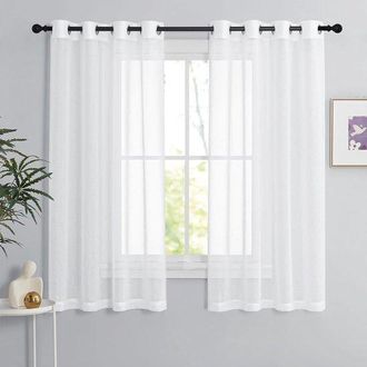 No Brand Cortinas Transparentes Para Sal&oacute;n Y Dormitorio - 140x160cm - Blancas