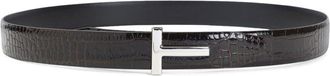 Tom Ford Mens Belt T-Belt Espresso Calf Leather Brown