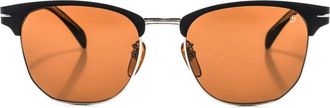 Eyewear by David Beckham Ronde Metalen Zonnebril 7057Fs - Heren - Zonnebrillen - Zwart - ONE Size - Accessoires