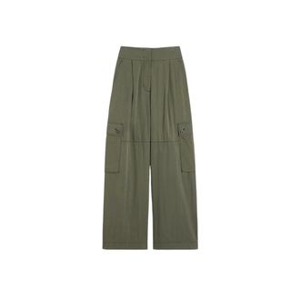 Max Mara Dames, Broeken, Groen, Maat: M Katoen