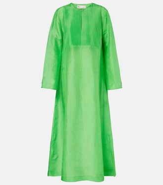 Tory Burch Pleated linen and silk kaftan