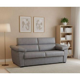 Dmora Sof&aacute; Fijo 2 Plazas Palmira, Sof&aacute; Lineal Para Sal&oacute;n, Acolchado, Desenfundable, Calidad 100% Made In Italy, 205x95 H100 Cm, Gris Claro - Dmora