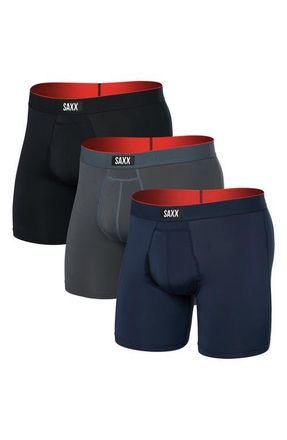 Saxx Assorted 3-Pack Multi-Sport Mesh Performance Boxer Briefs in Turbulence/navy/blk at Nordstrom, Size Xx-Large