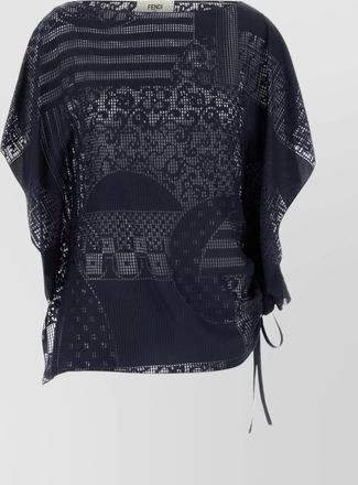 Fendi boat neckline viscose blend top