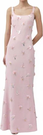 SIMKHAI Briella Embellished Crepe Gown In Daisy