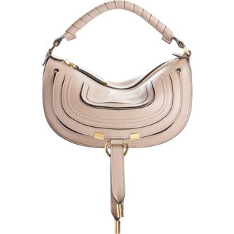 Chlo&eacute; Mini Marcie Leather Camera Shoulder Bag in Woodsmoke at Nordstrom