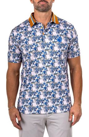 Maceoo Martyr0026 Print Golf Polo in White at Nordstrom, Size 4