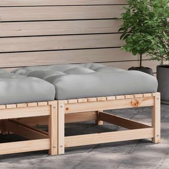 vidaXL Taburete De Jard&iacute;n Con Coj&iacute;n Madera Maciza De Pino Vidaxl