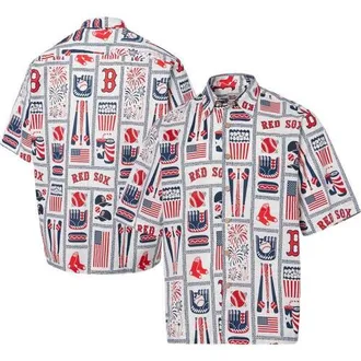 Reyn Spooner Mens Reyn Spooner White Boston Red Sox Americana Button-Up Shirt at Nordstrom, Size X-Large