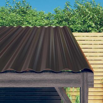 vidaXL Vidaxl - Paneles De Tejado 12 Unidades Acero Galvanizado Marr&oacute;n 100x36 Cm