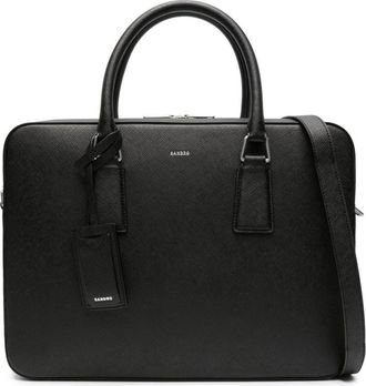 Sandro logo-print briefcase - men - Recycled Leather/Polyurethane/Polyester - One Size - Black