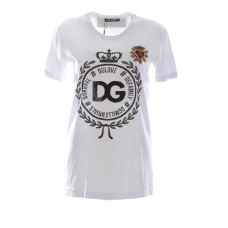 Dolce & Gabbana T-Shirts, female, White, Size: 3XS Short Sleeve T-shirt