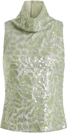 16Arlington Top Acari con paillettes e pizzo - Verde