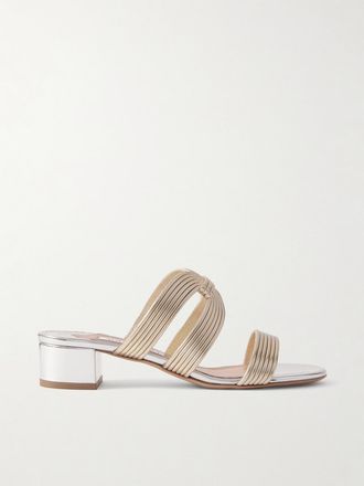 Aquazzura Mule Metallizzate Esencia 35 - Argento