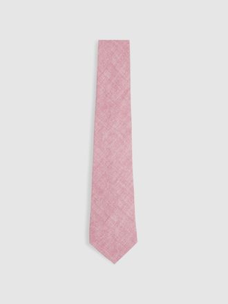 Reiss Azzurro Soft Pink Melange Silk Tie, One Size