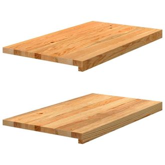 Berkfield Home Window Sills 2 pcs Light Brown 70x40x2 cm Solid Wood Oak | Size: Medium