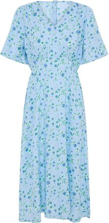 Ichi Maxi Jurk - Dames - Casual kleedjes - Blauw - XL - Kleedjes