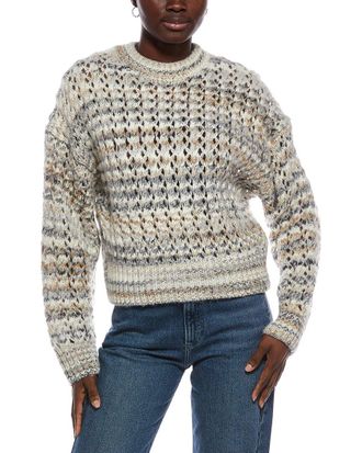 Madewell Fawn Open Stitch Stripe Wool & Alpaca-Blend Pullover