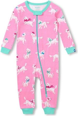 Hatley Poodle Pups Cotton Zip Romper in Pink at Nordstrom, Size 18-24M