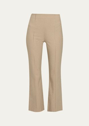 Vince Niki Plaid Mid-Rise Crop Flare Pants