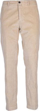 Siviglia Refined White Slim Fit Chino Trousers with Tapered Silhouette