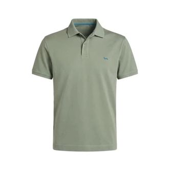 Harmont & Blaine Polo Shirts, male, Green, Size: 2XL Honeycomb Texture Polo