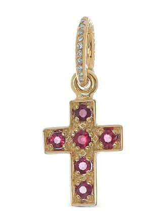 Loree Rodkin 14K yellow gold Charm diamond and ruby necklace charm - women - 14kt Yellow Gold/Diamond/Ruby - One Size