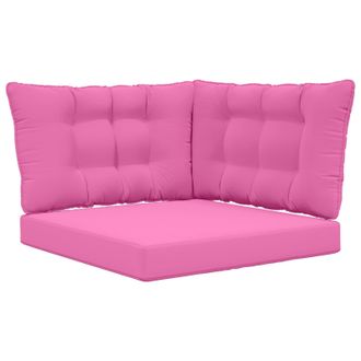 vidaXL Coj&iacute;n Para Sof&aacute; De Exterior 3 Pcs Rosa Poli&eacute;ster Vidaxl