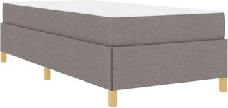 vidaXL Cama Tipo Box Spring Taupe Y Blanco 90 X 190 Cm Tela Vidaxl