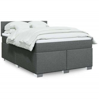 vidaXL Vidaxl - Cama Box Spring Con Colch&oacute;n Tela Gris Oscuro 160x200 Cm