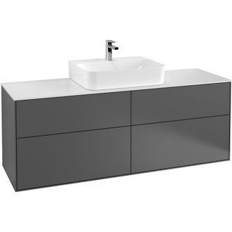 Villeroy & Boch Finion, Mueble Bajo Lavabo, 1600 X 603 X 501 Mm, Angular, Modelo Suspendido, En Madera, Lavabo En El Medio, Lacado Blanco Brillo