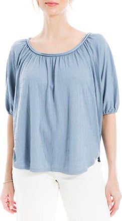 Max Studio Textured Knit Bubble Sleeve Knit Top in Chambray-Chambray at Nordstrom Rack, Size X-Small