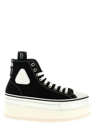 R13 Bicolor Cotton Platform Womens Sneakers