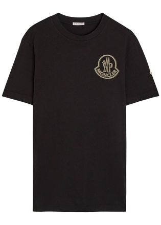 Moncler Logo Cotton T-shirt - Black - Xxl