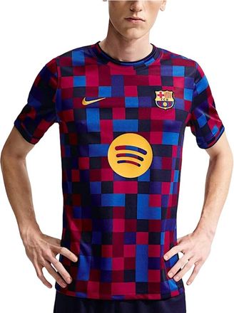 Nike x F.C. Barcelona Home Dri-FIT Pre-Match T-Shirt Noble Red Blackened Blue Mineral Yellow II1667-621