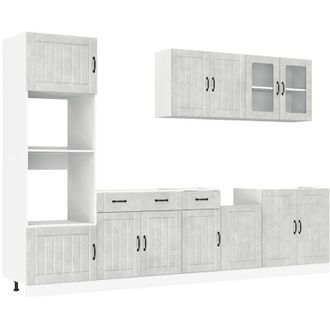 vidaXL Vidaxl - Set Mobili da Cucina 7 pz Kalmar Grigio Cemento in Truciolato