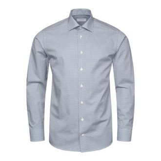 Eton Casual Shirts, male, Blue, L, Printed Cotton Shirt Contemporary Fit