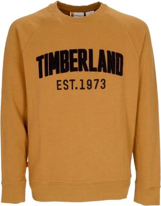 Timberland Modern Wash Crewneck Sweatshirt - Heren - Sweatshirts - Bruin - S - Katoen - Hoodies & sweatvesten