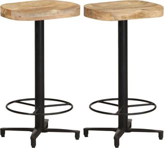vidaXL Vidaxl - Taburetes De Cocina 2 Unidades Madera Maciza De Mango 66 Cm
