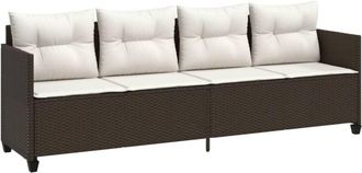 vidaXL Tumbona Con Cojines Rat&aacute;n Sint&eacute;tico Marr&oacute;n Vidaxl