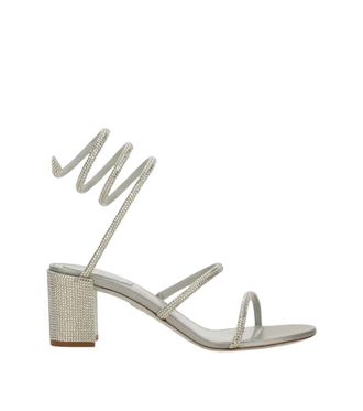 Rene Caovilla Grey Crystal Embellished Cleo Heels