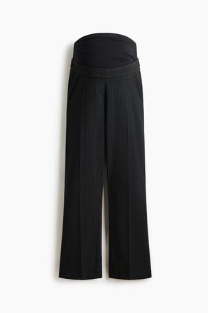 H&M MAMA Bootcut-Hose - Graumeliert/Nadelstreifen