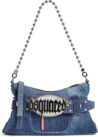 Dsquared2 Gothic denim clutch bag - women - Cotton/Zamak/Cotton/Elastane/Iron/Brass - One Size - Blue
