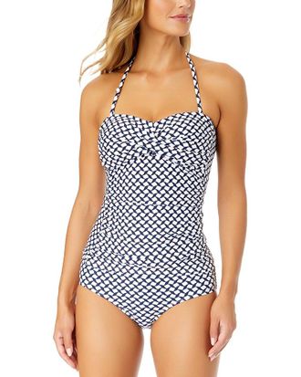 Anne Cole Twist Front Shirred Bandeaukini