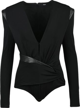 Versace Black Viscose-Blend Bodysuit