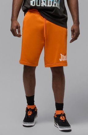 Nike Jordan Brooklyn 9-Inch Logo Sweat Shorts in Starfish/Black at Nordstrom, Size Xx-Large