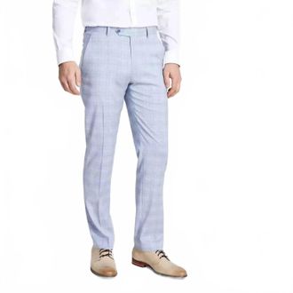 Alfani Mens Slim-Fit Suit Pants In Plaid Blue