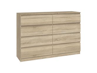 Hucoco Milano 8/120 Cassettiera Moderna Per Camera Da Letto/soggiorno/ufficio 40x120x97 8 Cassetti Scorrevoli Mobile Contenitore Chiffon