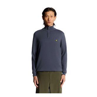 Lyle & Scott Heren Katoenen Merino Half Rits Trui (Graystone)